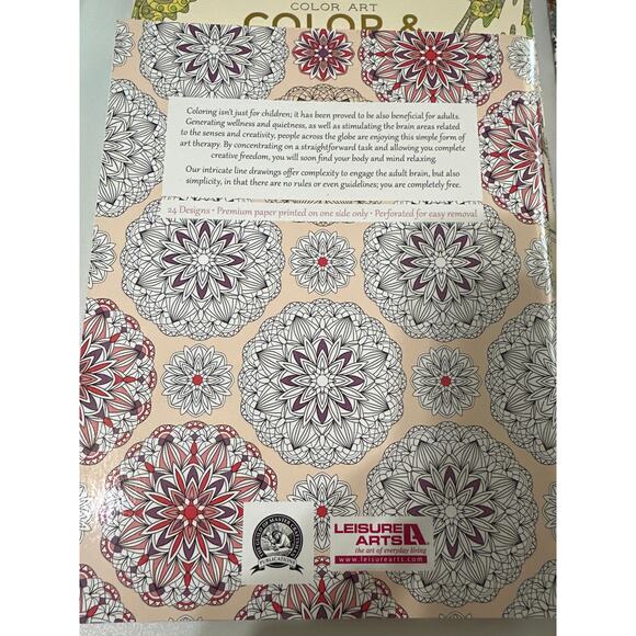 2 color Art, & 2 color & Create adult coloring books. A 4 pk.  Relaxing and fun. - Picture 3 of 10